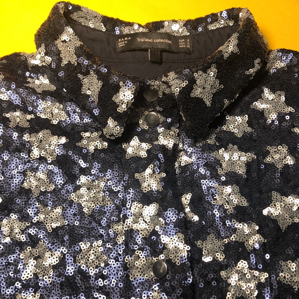 🟠 ZARA TRAFALUC COLLECTION 🟠 sequin long sleeve jacket - Picture 6 of 11